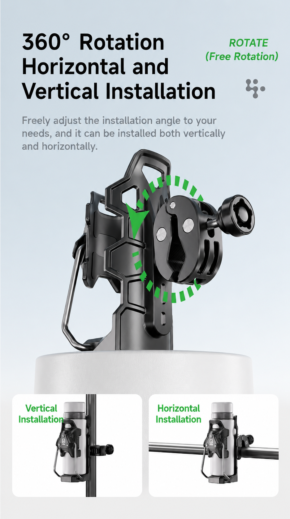 Kewig Universal Water Bottle Holder for Motorcycle | Adjustable Cup Holder
