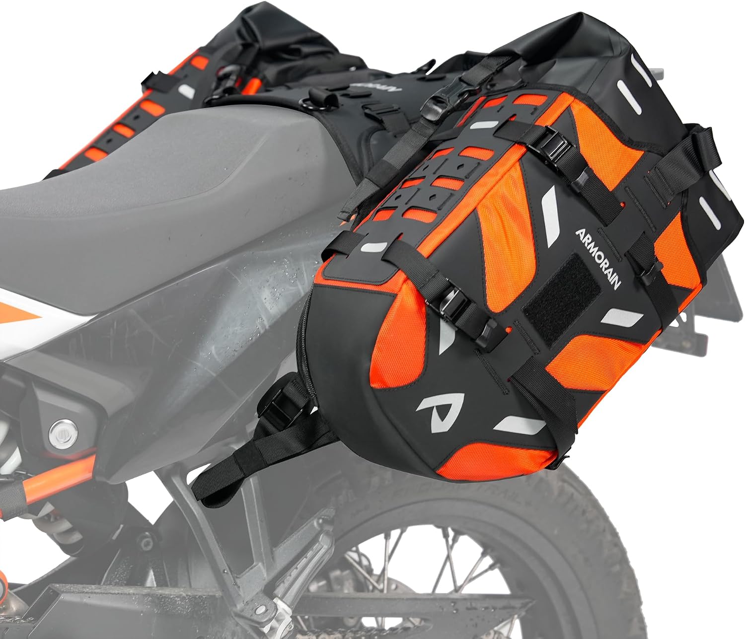Motorcycle Saddlebags Waterproof 40L Rackless Luggage System Base Removable 2026 For Adventure,Riding Gear(20L*2) (Black)