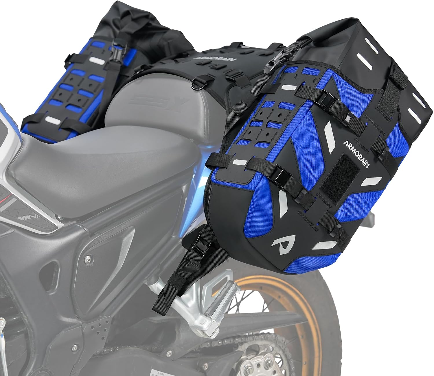 Motorcycle Saddlebags Waterproof 40L Rackless Luggage System Base Removable 2026 For Adventure,Riding Gear(20L*2) (Black)