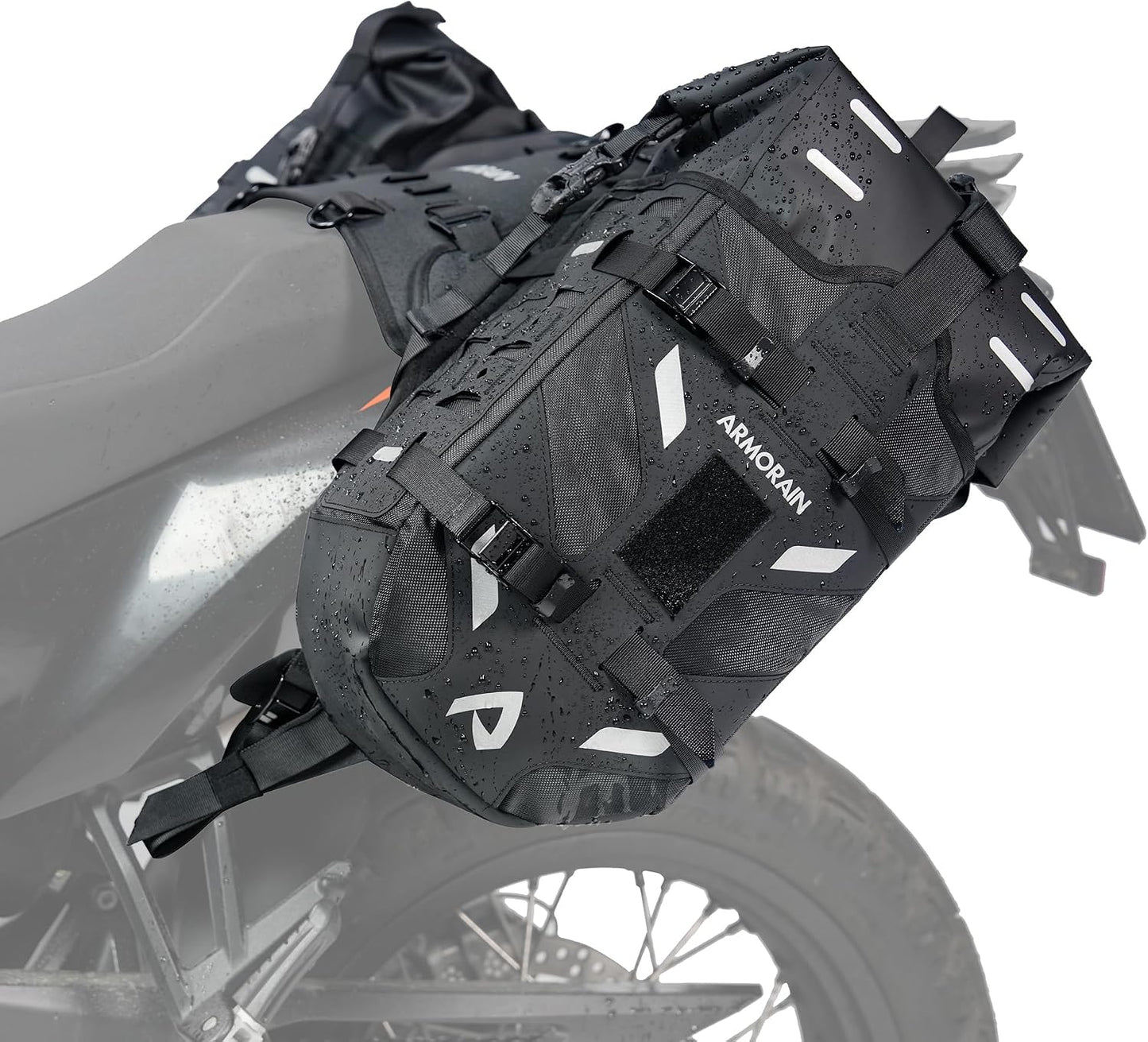 Motorcycle Saddlebags Waterproof 40L Rackless Luggage System Base Removable 2026 For Adventure,Riding Gear(20L*2) (Black)